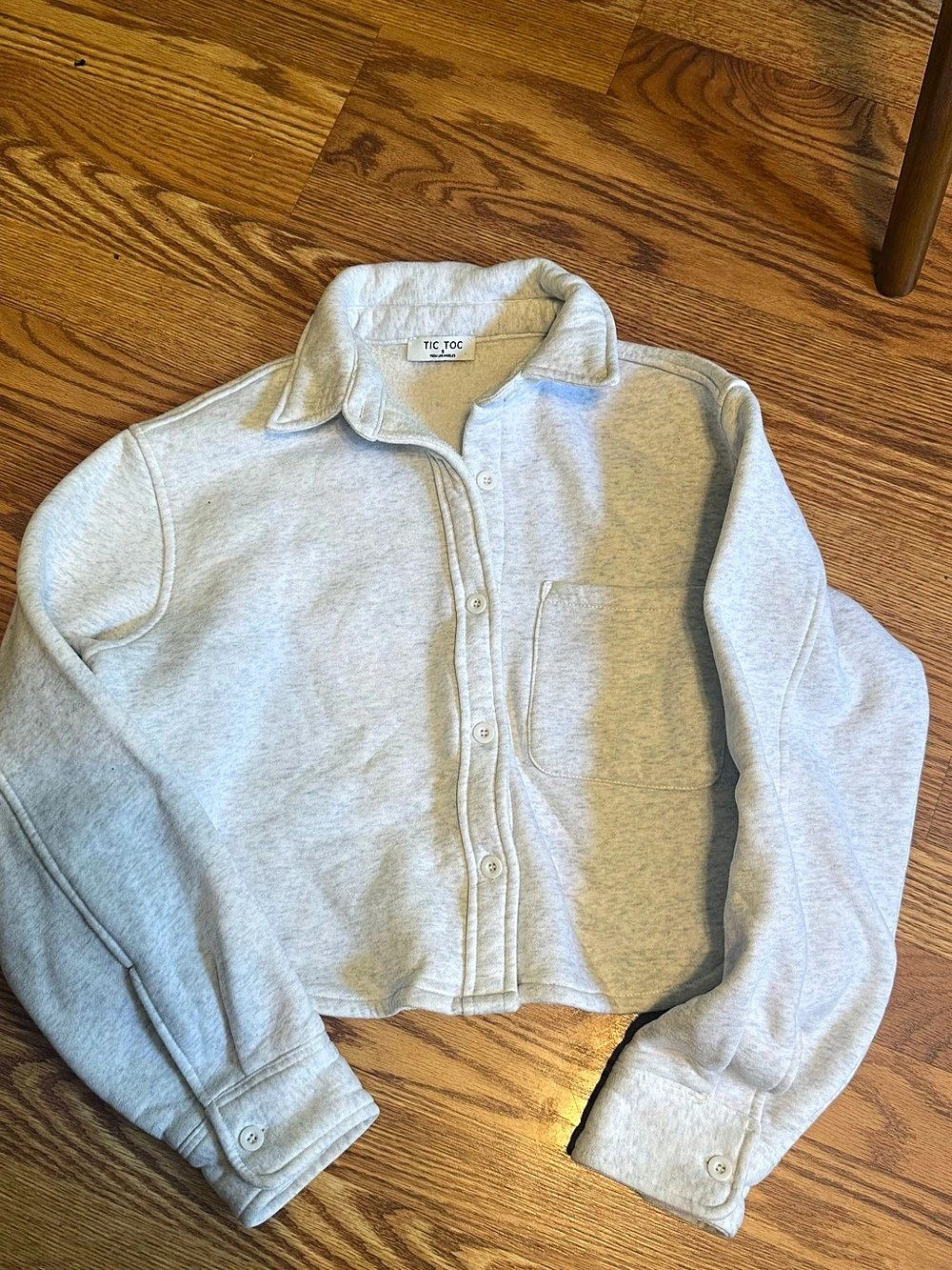 TIC TOC Gray Button Front Shirt